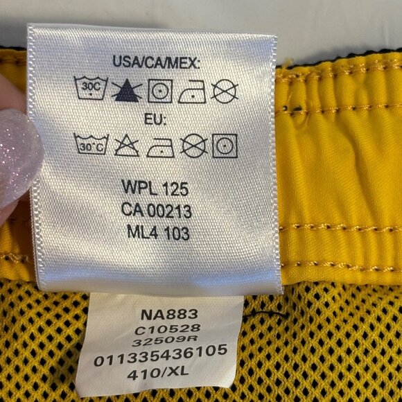 Chaps Men’s XL Black, Yellow, & White Swim Trunks With Drawstring & Pockets - Picture 4 of 9